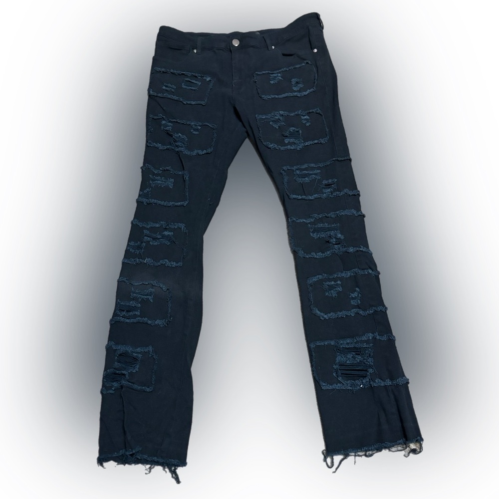 Black Stacked Fit Jeans